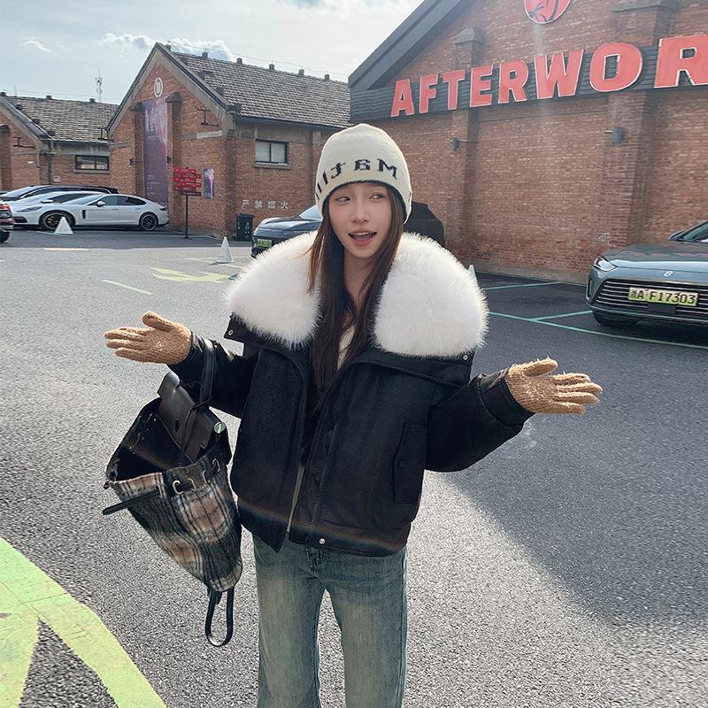 Big Fur Collar Women's Short High-end Celebrity Temperament Small Winter Down Cotton-padded Jacket