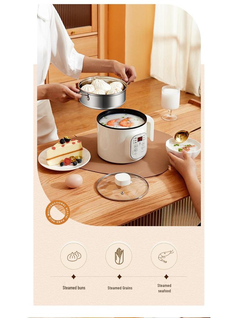 Britischer/Europäischer Multifunktionaler Mini-Elektro-Hot Pot & Fritteuse - Antihaft-Wohnheim-Reiskocher