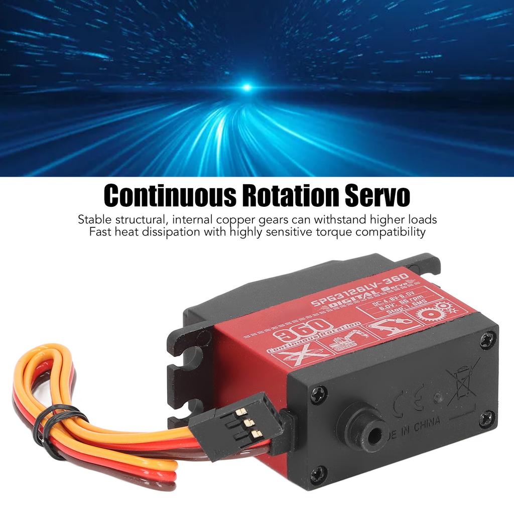 26KG Digital Dual Axis Servo High Torque Continuous Rotation Motor Servo with Servo Arms for Robot
