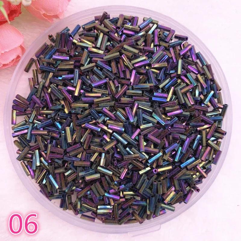 New 2*6.5mm 400pcs/lot Czech Cylindrical Glass Bugle Beads European Seed Long Tube Two Hole Loose Beads for Jewelry Making