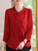 2026 New Spring Seven-Sleeve Top for Middle-Aged Women - Round Neck Shirt