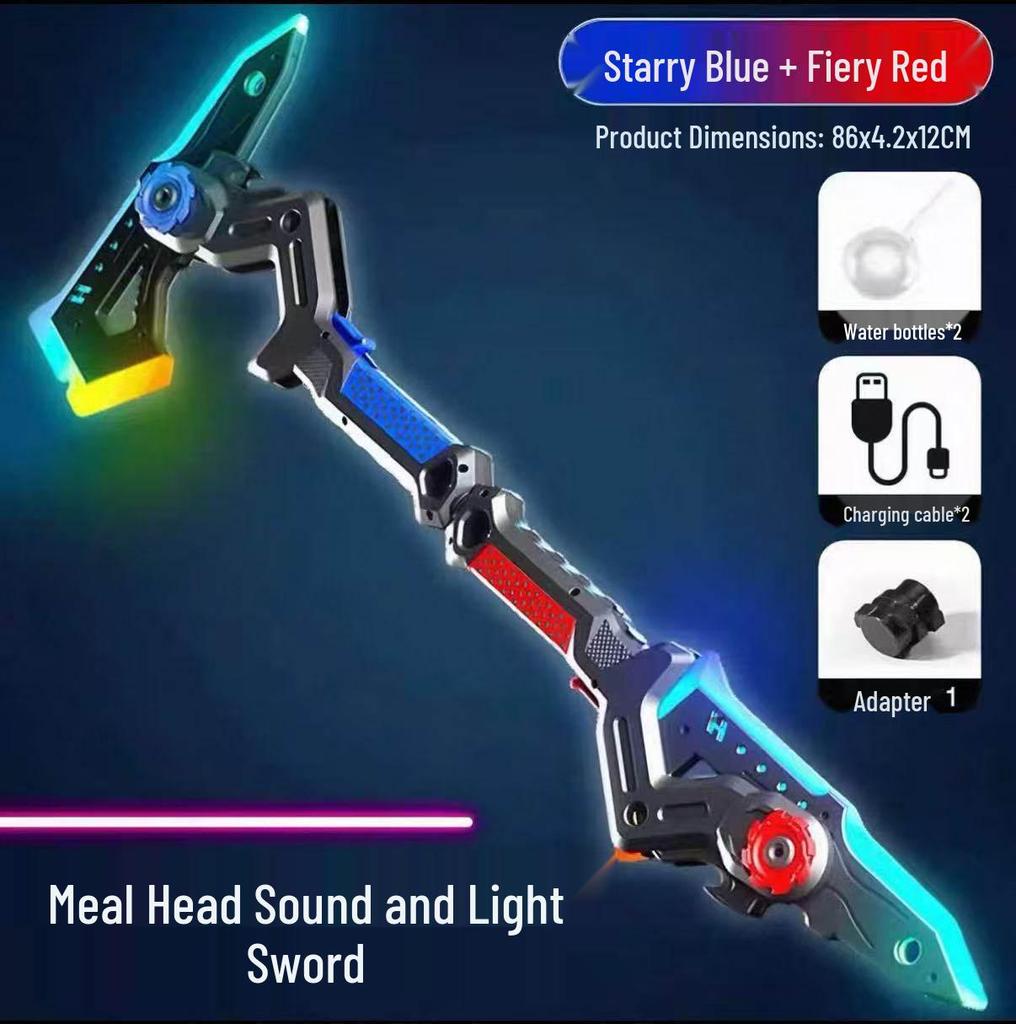2-in-1 Axe & Laser Sword with Sound and Light Effects - Glowing Toy for Boys
