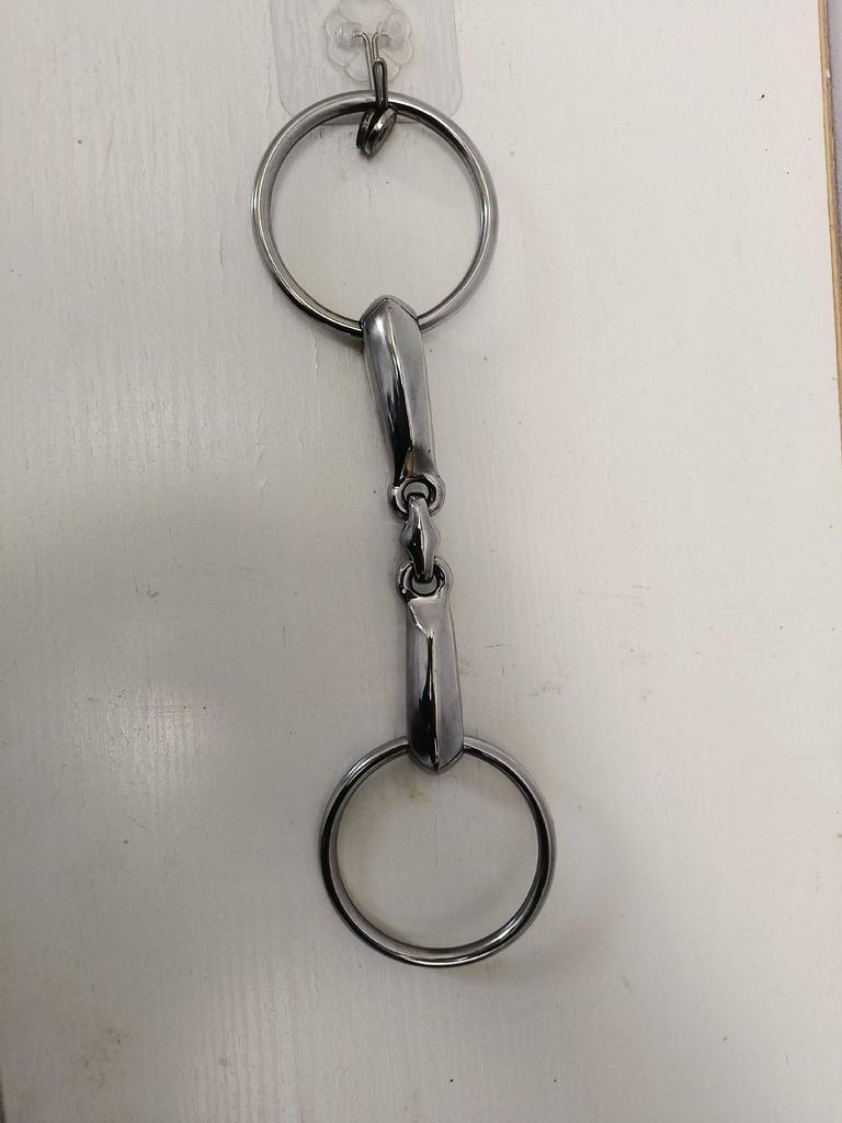 304 Stainless Steel Large Mouth Bridoon Horse Bit - Three-Piece Snaffle with O-Ring Ring for Mongolian Horses