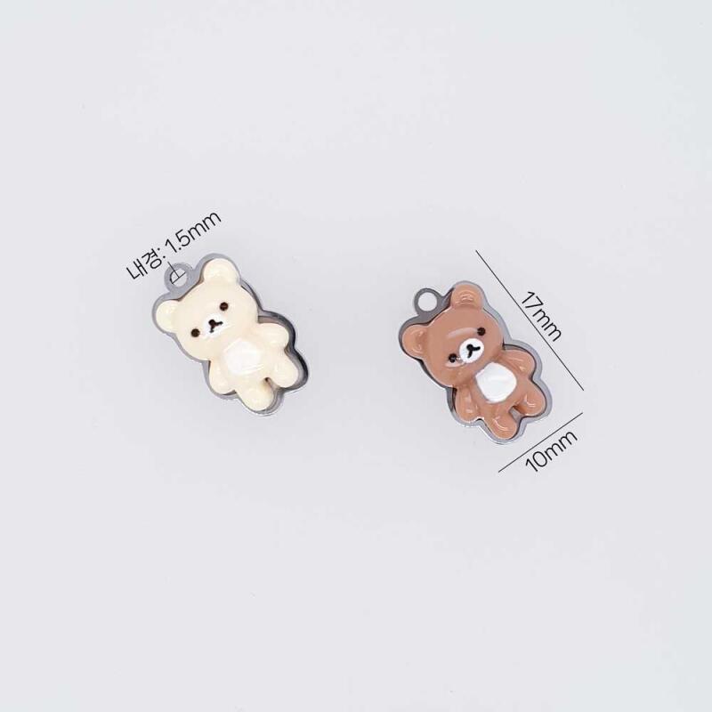 Surgical steel bear Kuma pendant accessory supplies