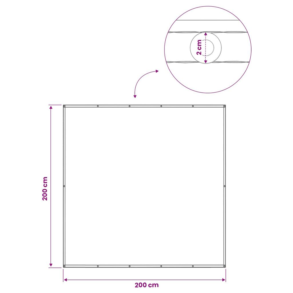 Balcony Privacy Screen 200 X 200 Cm Fabric with PU Coating