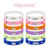 12pcs Moana Movie Bracelet Silicone Wristband Badge Encanto Princess Print Jewelry Party Kids Toy Gift