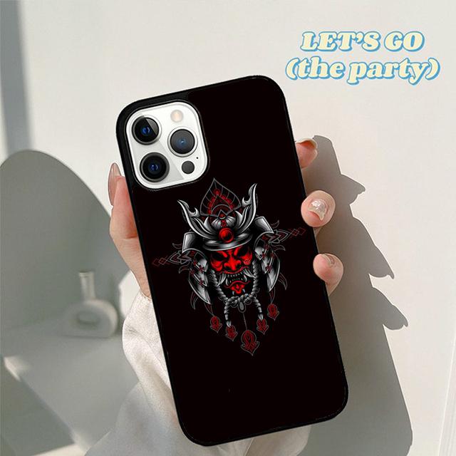 Japanese samurai Oni Hannya Demon Mask Phone Case Cover for iPhone 16 15 12 mini 11 13 14 Pro Max SE 2020 6S 7 8 Plus Coque
