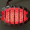 Motorcycle Tail Light Flush Mount LED Rear Stop Brake Lamp Vintage Grille Housing for Road Bike and Moped