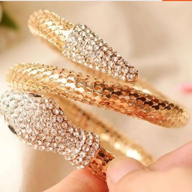 Punk Style Snake-shaped Winding Thick Bracelet Set with Retro Bracelet Jewelry