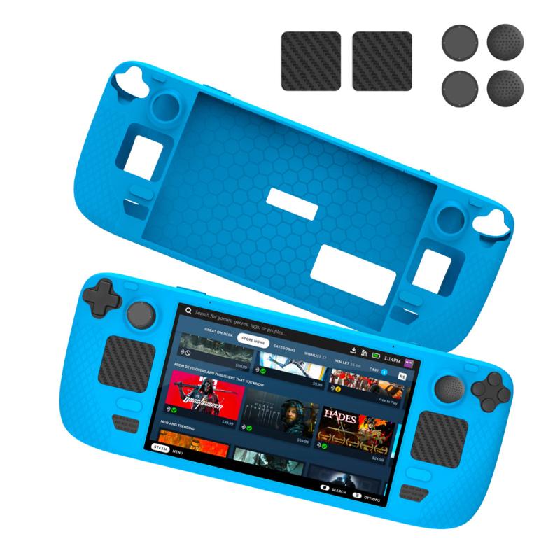 Silicone Case Kit Non-slip Protective Cover With Rocker Cap Touchpad Sticker Compatible For Steam