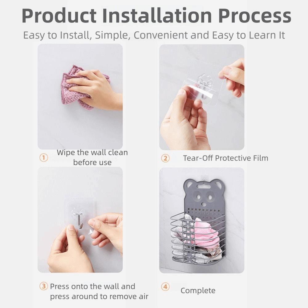 with Handles Wall-mounted Laundry Basket Foldable Dirty Clothes Organizer  for Bathroom