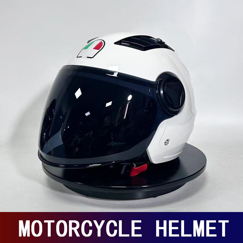 New three-quarters motorcycle helmet electric vehicle full helmet for men and women motorcycle riding half helmet winter warm he M
