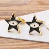 Hot Selling Red/Blue/Black Colors Star Shape Stud Earrings Shiny Copper Zircon Evil Eye Earring For Women Fashion Jewelry Gift