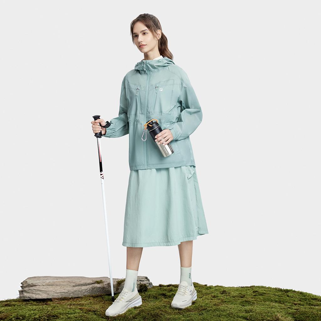 New FILA Jacket Women's Cyan Mist Mustard Yellow A11W337702F-DG