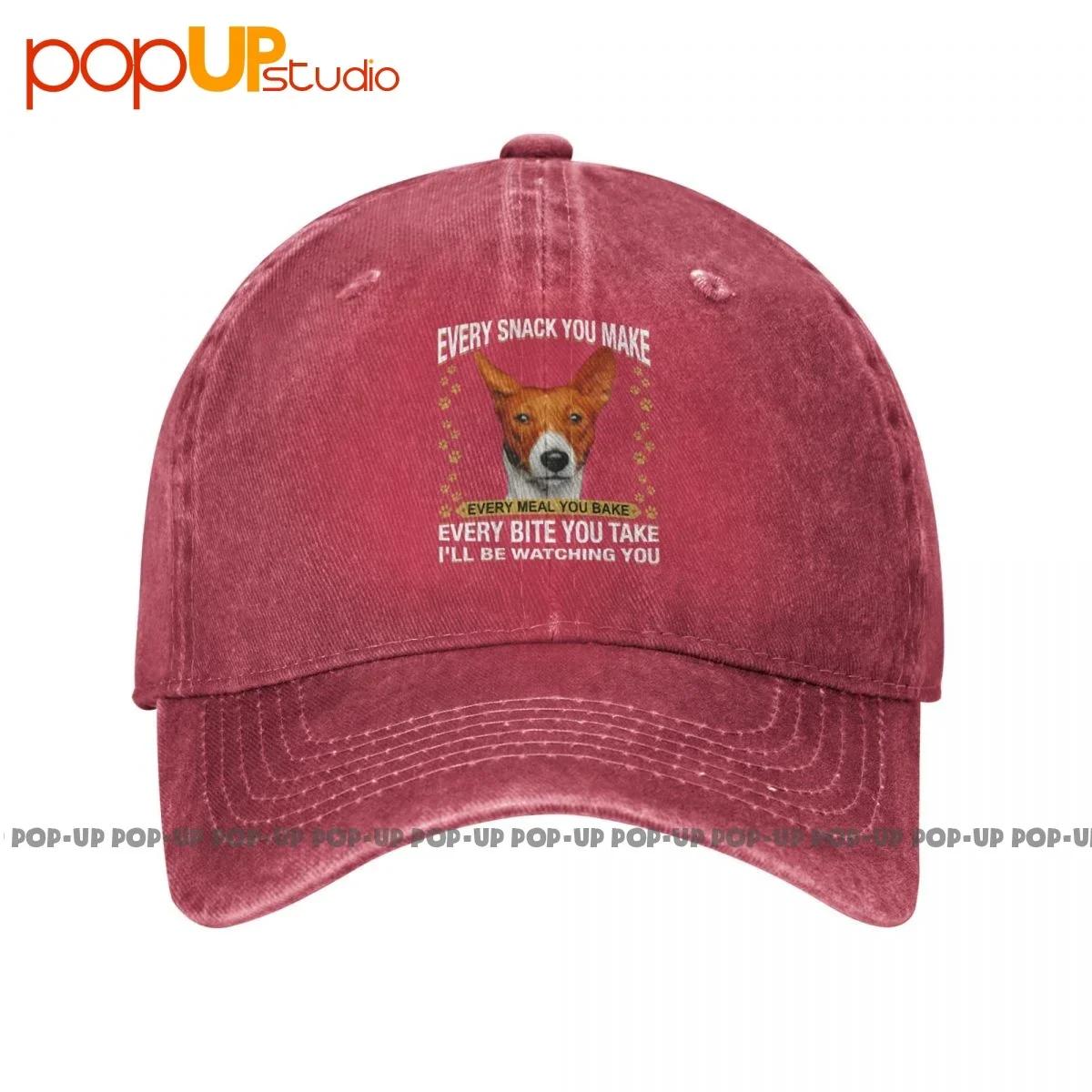 Basenji Every Snack You Make Every MealBake Every BiteTake Ill Be Watching Washed Denim Baseball Cap Trucker Hats One Size