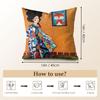 Abstract Girl Hair Flower Cushion Cover Natural Linen Organic Fabric Double-Sided Printing Sofa Home Decor Gift Pillow Case