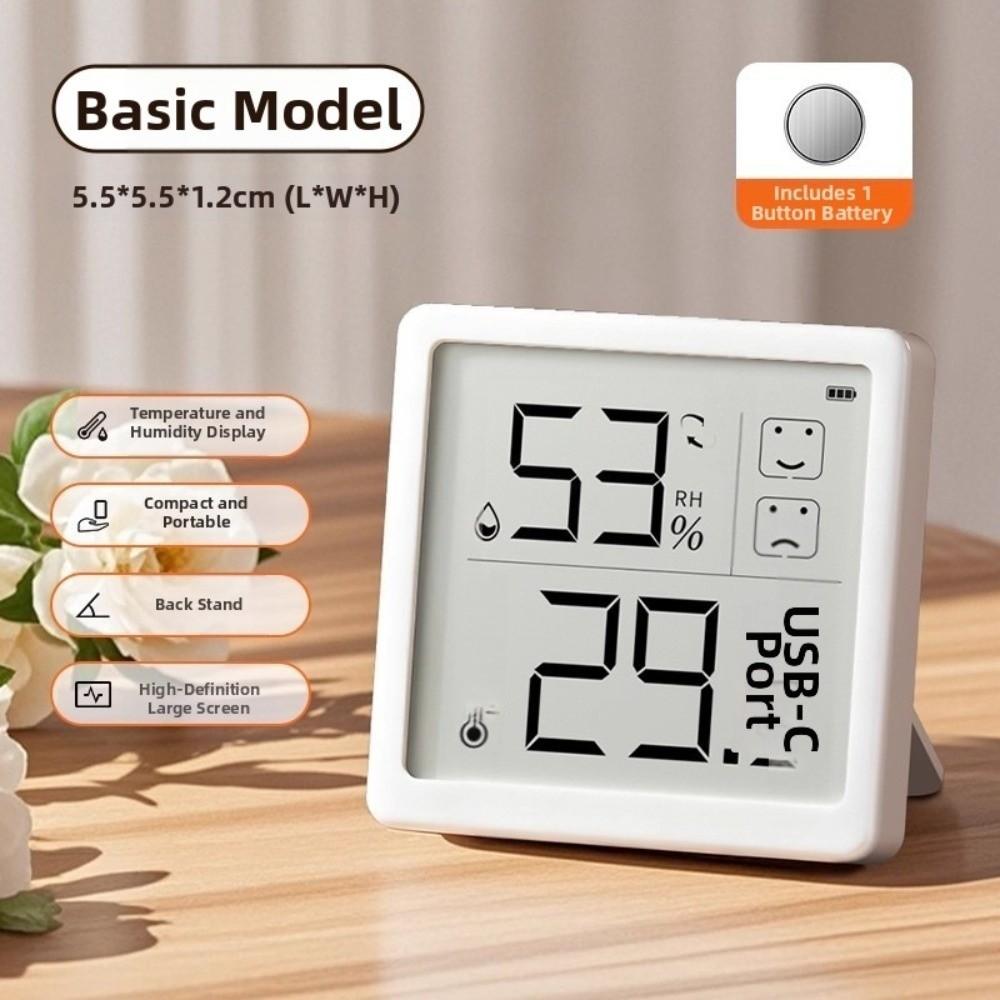 

New Magnetic Digital Thermometer Mini Size Cute Faces Home Hygrometer Square LCD Screen Temperature Meter Home Use