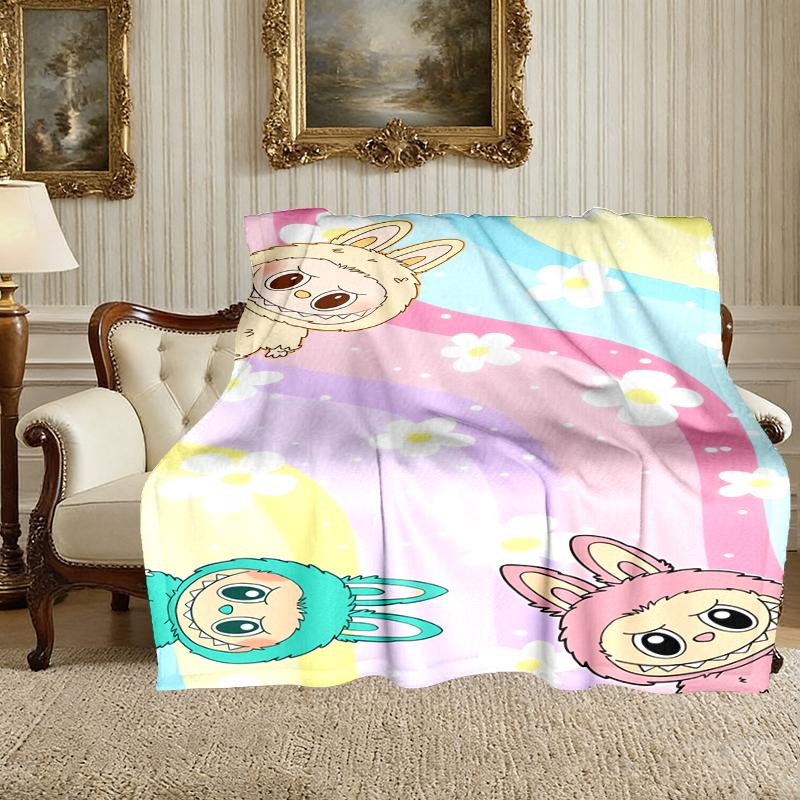 1pc LABUBU Blanket, Cozy Valentine's Day Blanket, Multi-functional Nap Blanket Available Throughout the Four Seasons