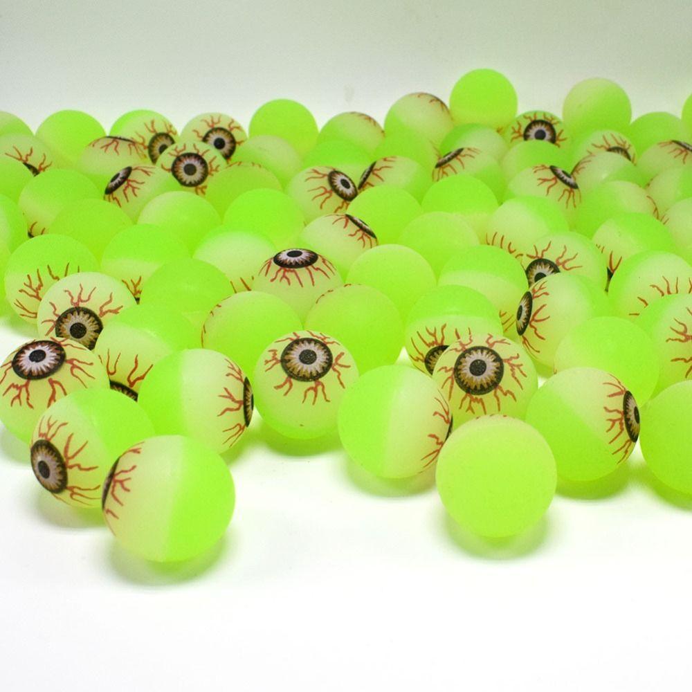 10PCS Fluorescent Bouncy Ball 30MM Halloween Toys Sensory Toy Luminous Ball  Halloween Party