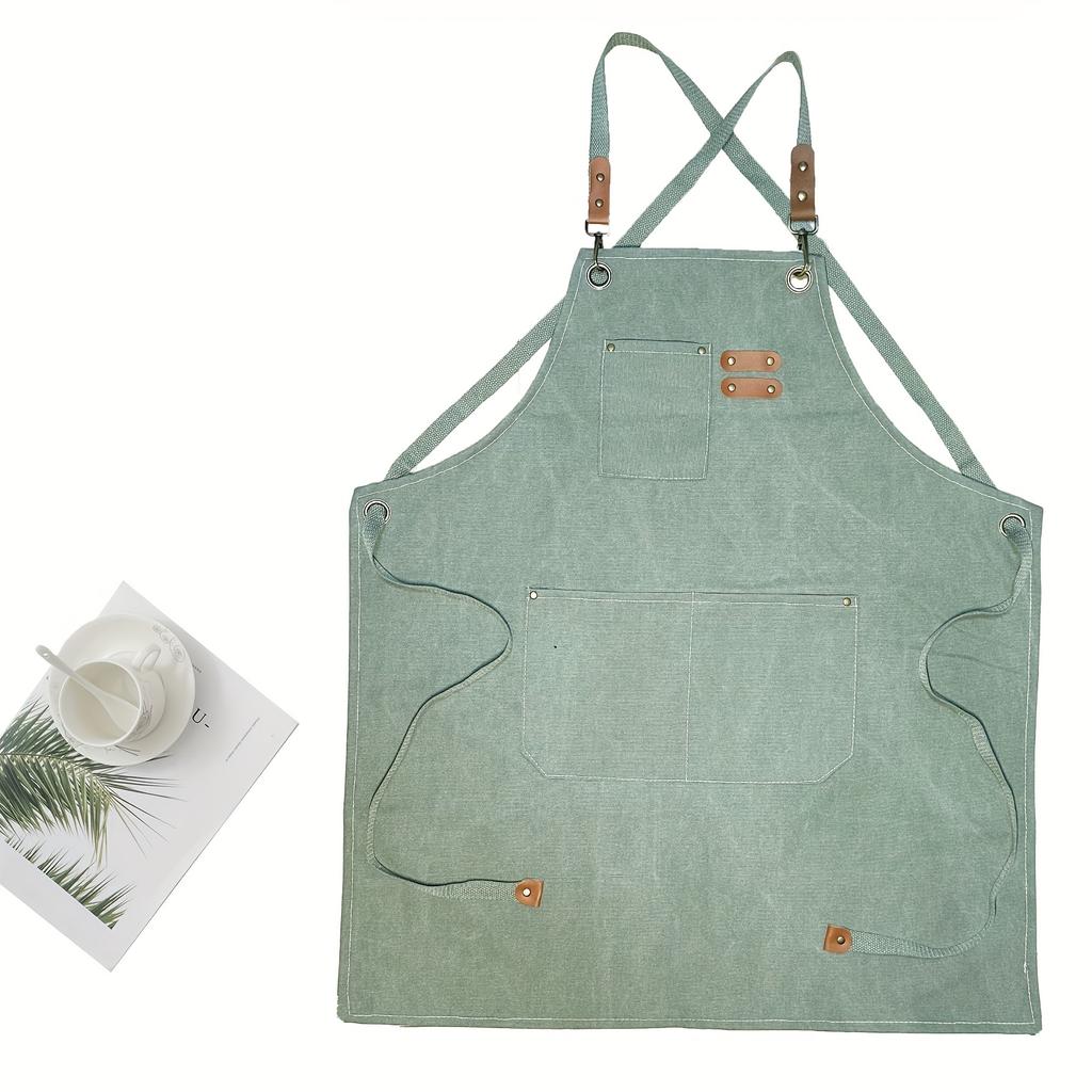 Durable Build  Thick Canvas Apron in Light Color Ideal for Kitchen, Baking, Barista, Hairdresser Painter Work,Durable Kitchen Apron Stylish Workwear