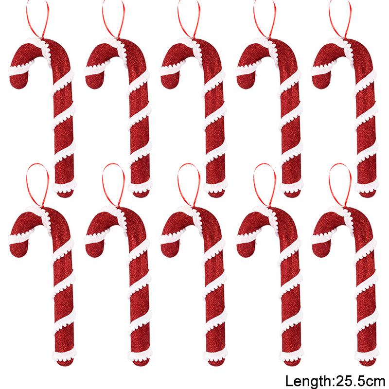 1-5Pcs Red White Candy Cane Hanging Pendant Xmas Tree DIY Ornaments Merry Christmas Home Decoration New Year Holiday Supplies