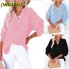 Women's Fashion Casual  Long Sleeve POLO Neck Blouses & Shirts International Design