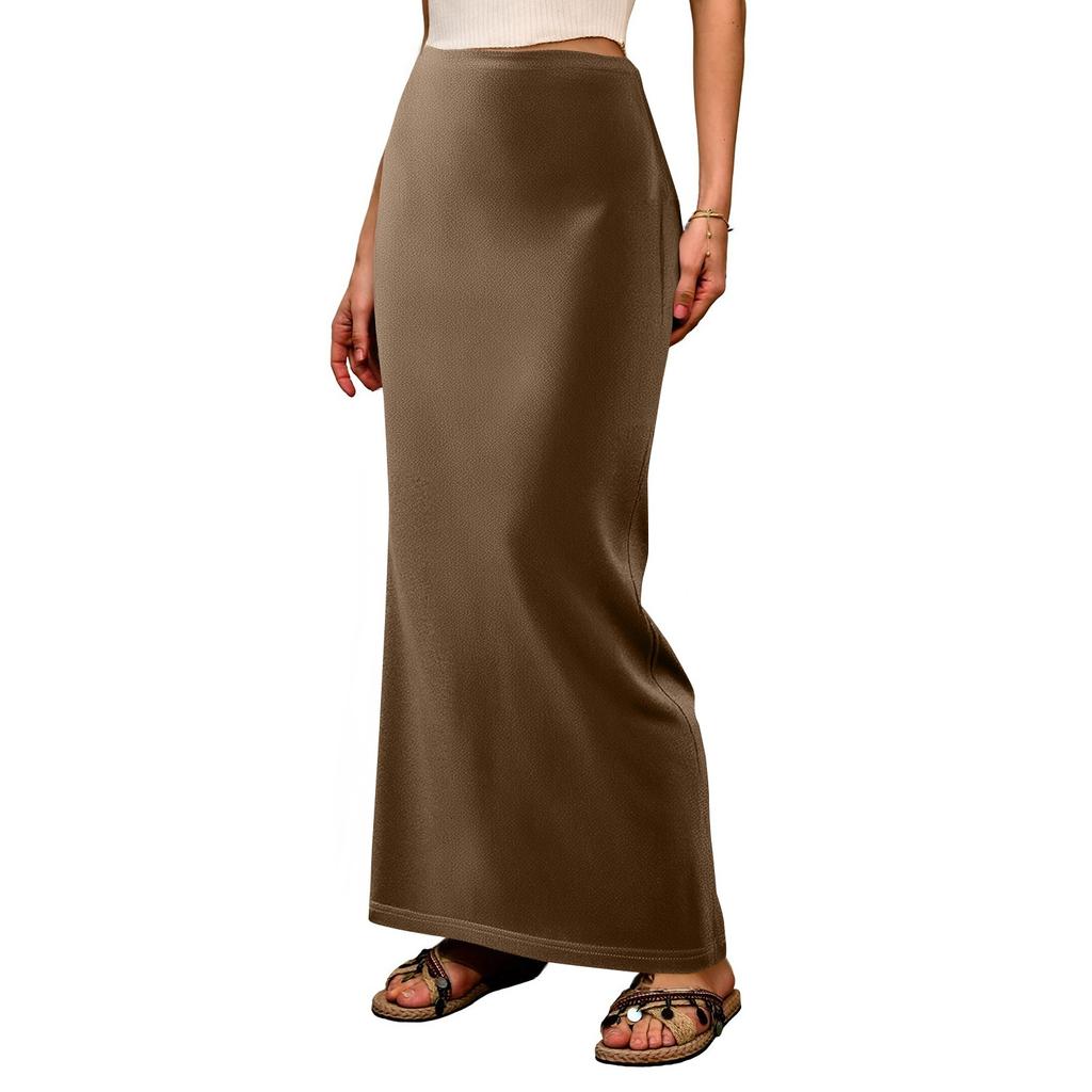 Women's Soft Fashion Casual Long Skirt High Waist Elegant Exquisite Long Skirt