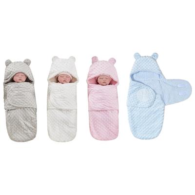 Stilvolle & Praktische Babydecke Zweilagige Lammfleece Babywickeldecke Neugeborenen Schlafsack Leichte Decke für Kalte Jahreszeiten