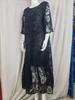 2023 Summer Europe and America Hot Item: Round Neck Short Sleeve Lace Long Casual Dress