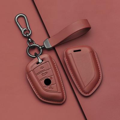 Leren Autosleutelhoes Interieur dezelfde kleur Voor BMW X1 X5 X6 1 2 3 5 7 Serie F15 F16 F20 F22 F30 F32 G30 Sleutelhanger