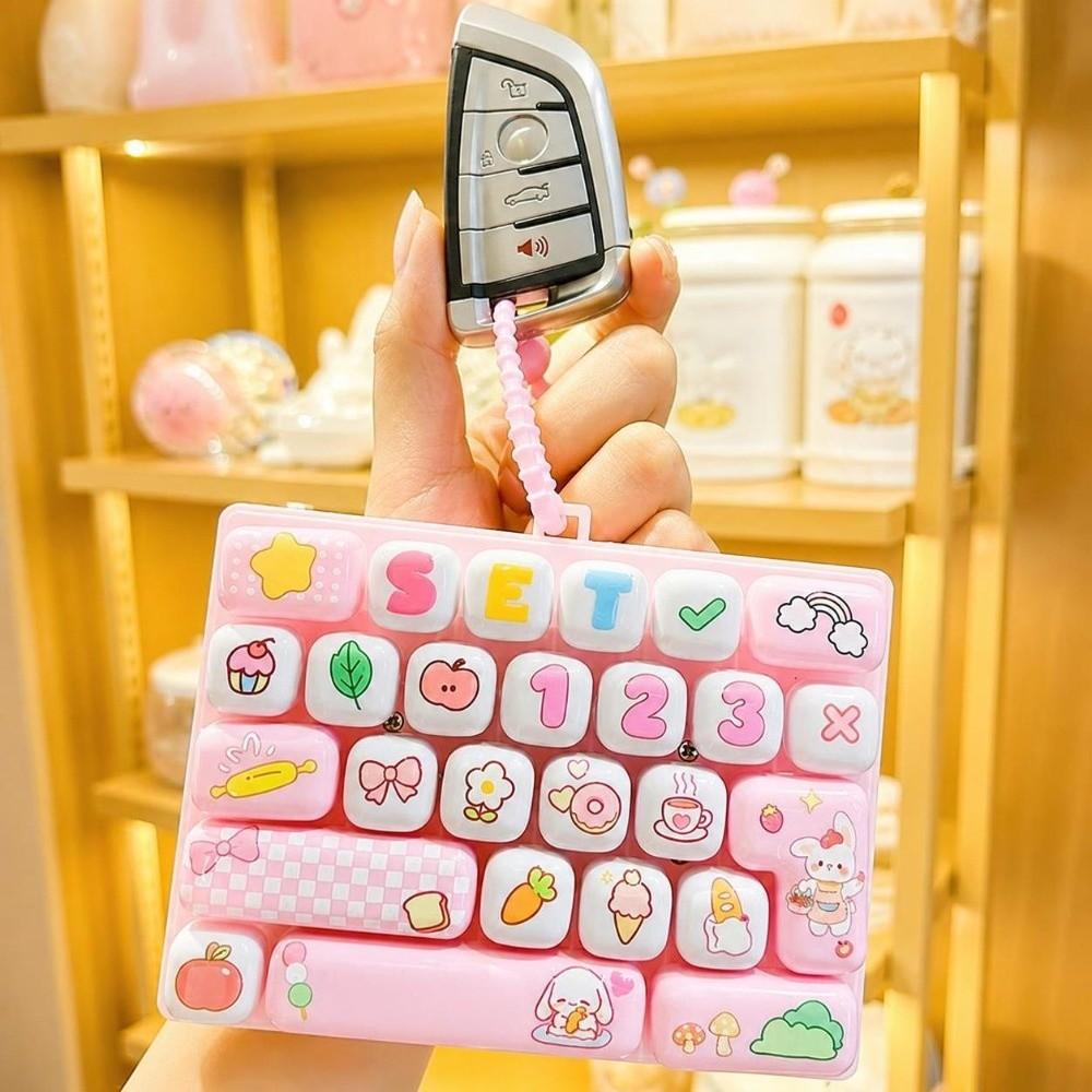 Cartoon Mechanical Keyboard Toy Hanging Keycap Clicker Toy Cute Stress Relief Fidget Toy Bag Charm