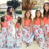 Elegant Floral Holiday Maxi Dress Family Matching For Mom And Daughter