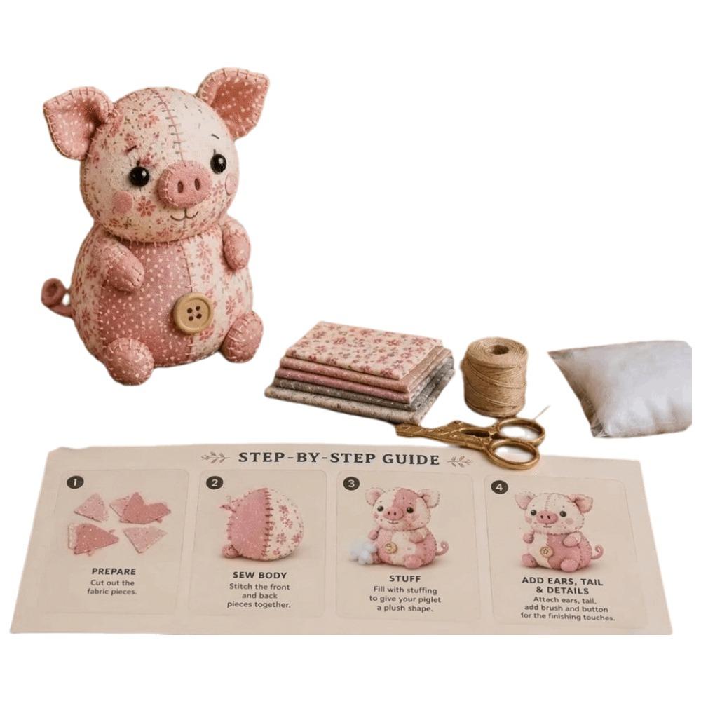 Handmade DIY Patchwork Animal Kit Vintage DIY Craft Set Hand Sewing Kit Travel Activity