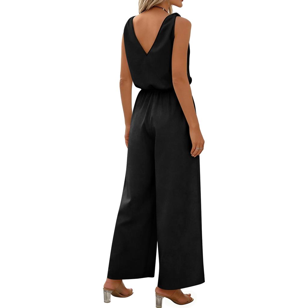 Women's Jumpsuit, Color, Casual And Loose, Vintage Jumpsuit With Pockets