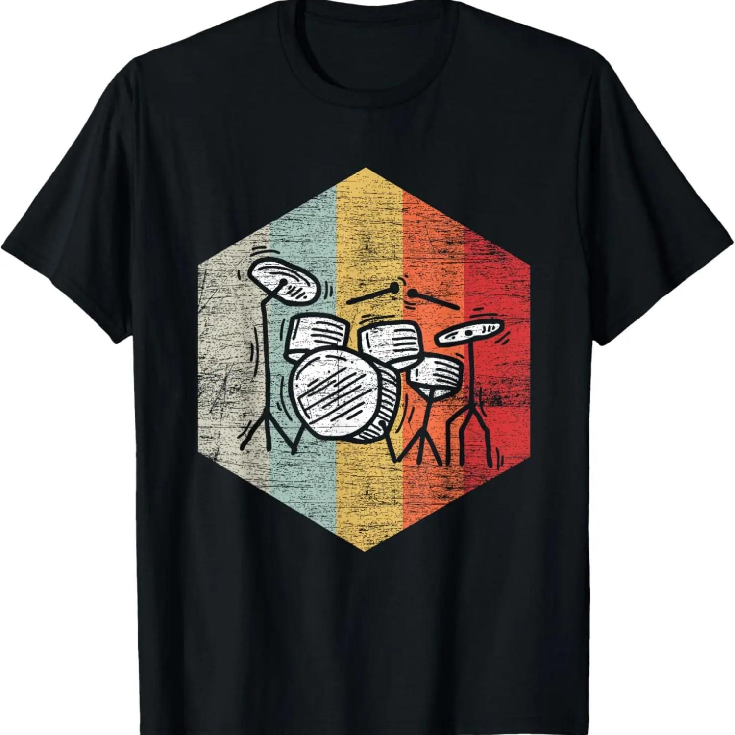 Funny Pun I Destroy Silence Drums Shirt Men Drummer T-Shirt S