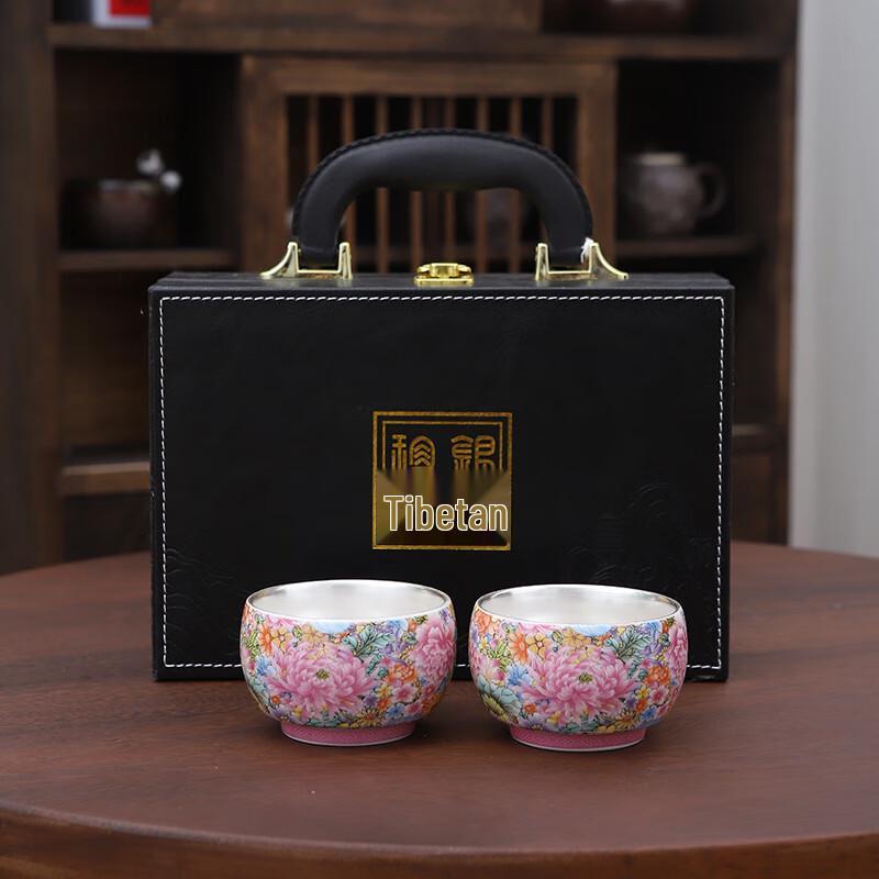 

999 Gilded Silver Ceramic Teacup Set