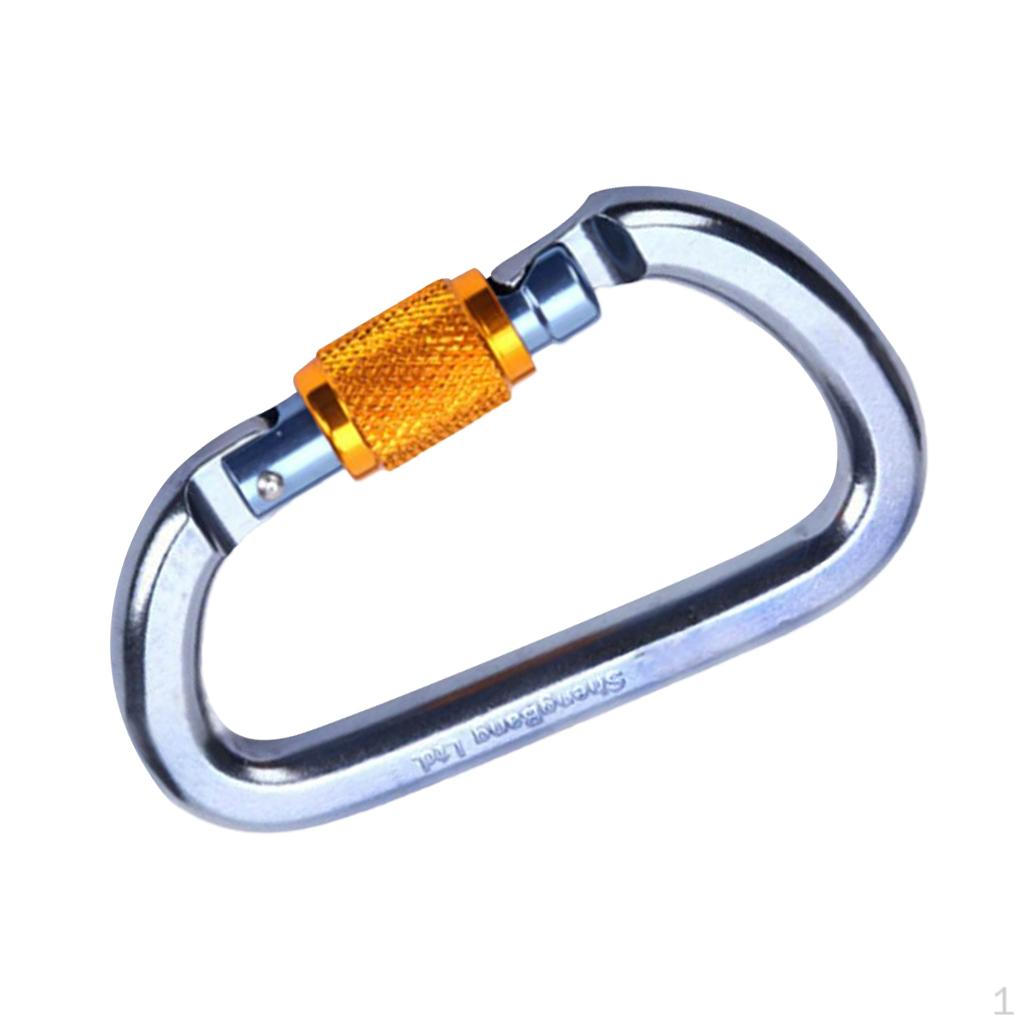 28KN Aluminum Outdoor Rock Climbing Rappelling Screw Lock Carabiner