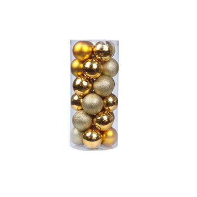 Shatterproof Christmas Balls Ornaments 24 Pieces Set for Xmas Tree Decoration Plastic Balls with Hanging Loops