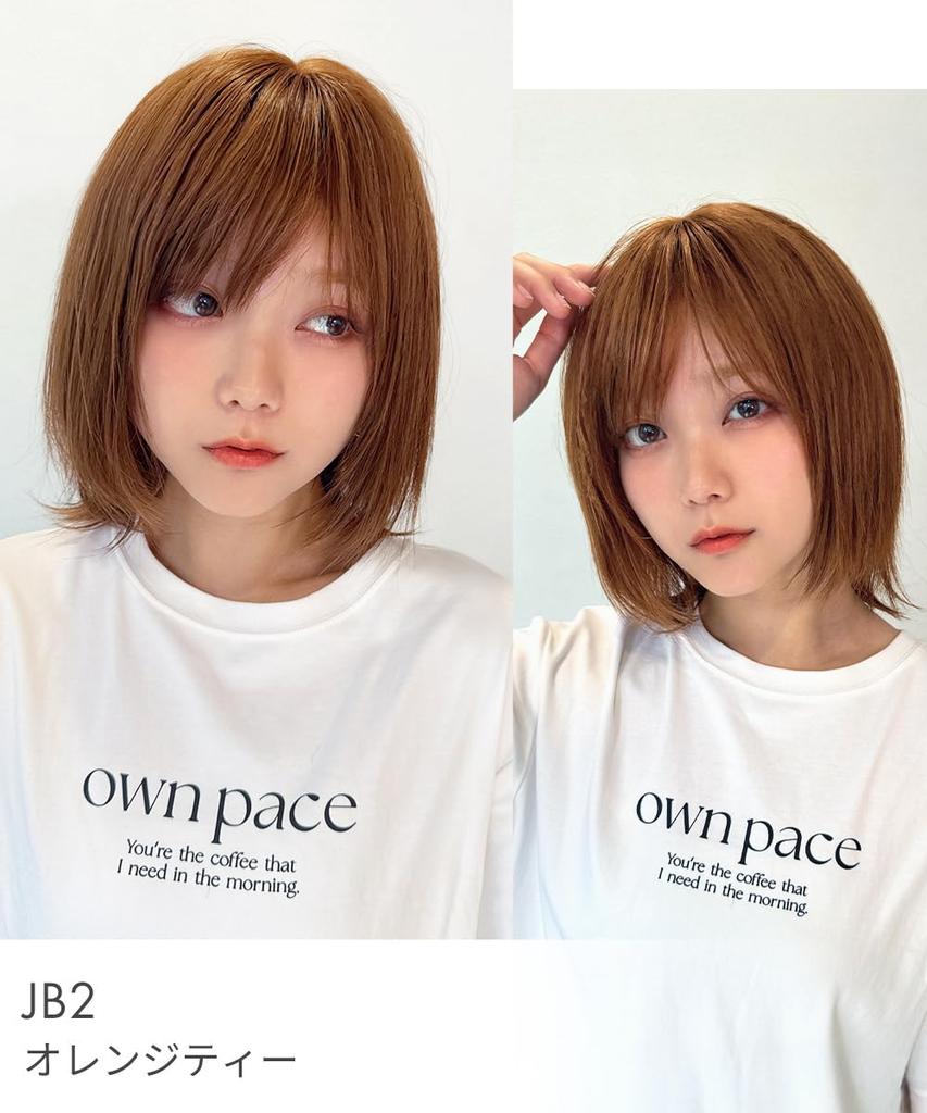 AQUADOLL MBK Matte Black Wig, Straight, Medium Bob, Layered, Blonde, Pink, High-Tone, Full Wig, Size L, wg362-L-MBK