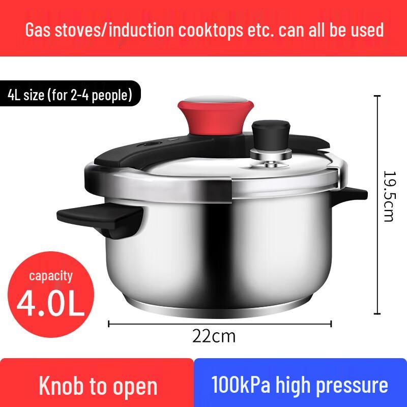 Double Happiness Cool Spin Clamp Stainless Steel Pressure Cooker