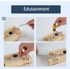 Montessori Busy Bus Educational Toys for Kids - Wooden Puzzle & Screw Concentration Training