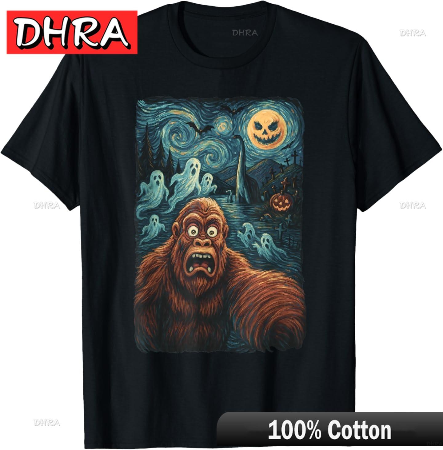 Bigfoot Selfie Shirt Starry Night Halloween Ghosts Tee TShirt Shirts Edgy Unique Cool Tshirts TShirts FeUnisex Sweden Boyfriend S