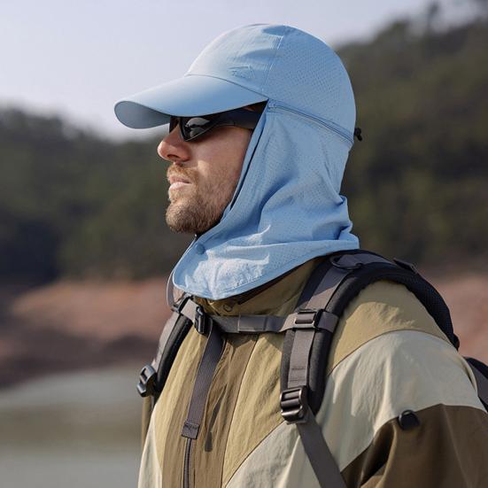 Cappello da Pesca con Design a Scialle Tesa Larga Protezione Solare Cappellino da Baseball Circonferenza Testa Regolabile Cappello da Sole da Trekking Outdoor