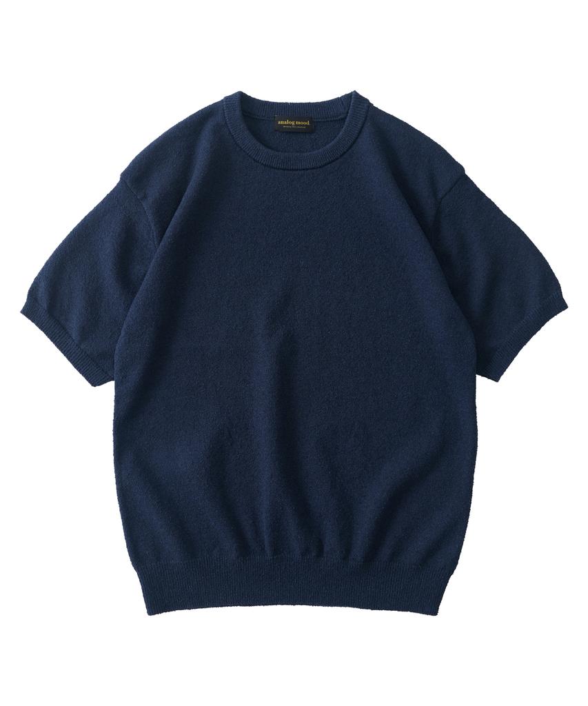 ANALOG MOOD Airy Cooling Round Short Sleeve Knit (Navy)