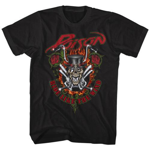 Poison Ride Like The Wind Black Adult T-Shirt M
