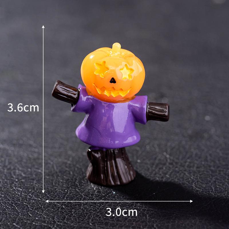 Halloween Decoration Accessories Miniature Figurines Mummy Skull Rabbit Magic House Ghost Pumpkin Desktop Scene Decor Set 8Pcs