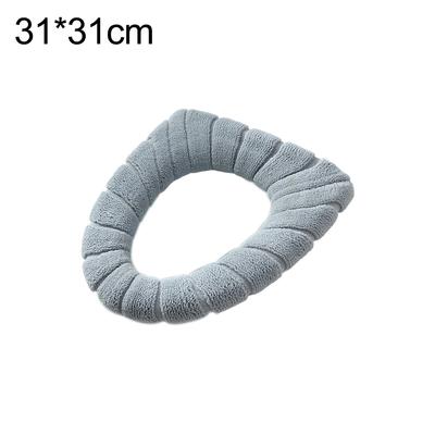 Bathroom Toilet Seat Pad Soft Warm Washable Stretchable Cloth Toilet Seat Cover, Fits For Most Seats For Bathroom