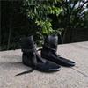 Leather Retro Niche Design Bow Wrap Strap Strap Short Boots Women'S Autumn Polished Old Flat Bare Boots Single Boots