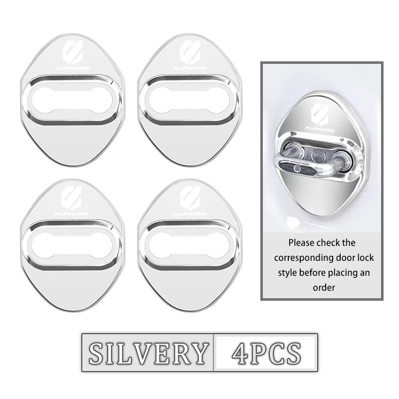 ACS2   4Pcs Stainless Steel Car Door Lock Cover Case Stickers Accessories For Toyota Alphard Vellfire 2003-2011 2012 2013 2014 10 20