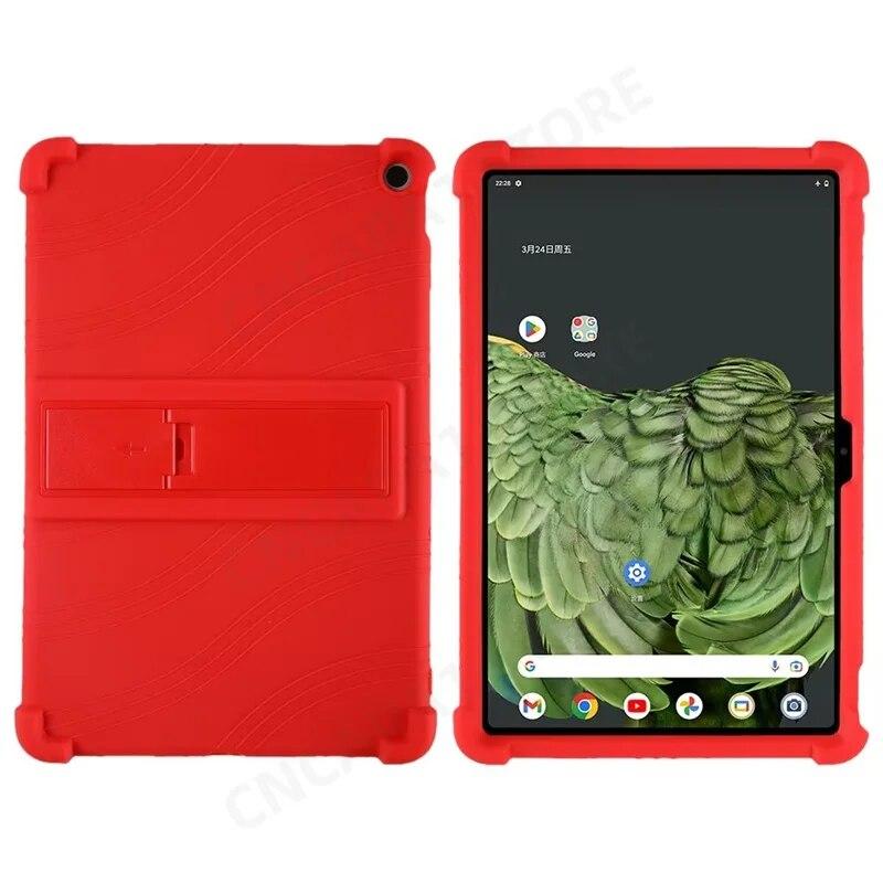 4 Verdickte Ecken Weiche Silikonhülle mit Ständer für Google Pixel Tablet Hülle 10.95" Kindersicherheit Stoßfester Schutzhülle